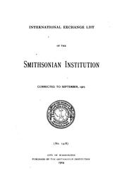 Cover of: International exchange list of the Smithsonian Institution by 