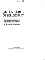 Cover of: Jahresbericht. by Gutenberg-gesellschaft, Mainz