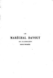 Cover of: Le maréchal Davout, prince d'Eckmühl by Blocqueville, Louise Adélaide d'Eckmühl marquise de