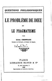 Cover of: probl©·me de Dieu et le pragmatisma