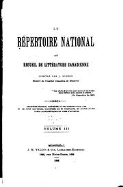 Le Répertoire national by J. Huston