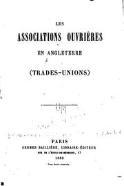 Cover of: Les associations ouvrières en Angleterre.