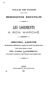 Cover of: logements à bon marché...