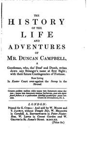 Cover of: The life and adventures of Mr. Duncan Campbell. by Daniel Defoe
