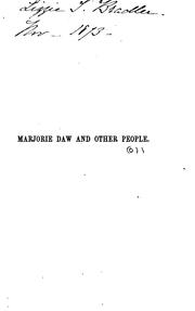 Cover of: Marjorie Daw, and other people. by Thomas Bailey Aldrich
