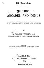 Cover of: Milton's Arcades and Comus