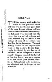 Cover of: Mira bilia vrbis Romae.: The marvels of Rome, or a picture of the golden city. An English version of the medieval guide-book, with a supplement of illustrative matter