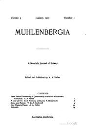 Cover of: Muhlenbergia: a journal of botany.