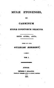 Cover of: Musæ etonenses by [Herbert, William dean of Manchester]