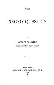 Cover of: The Negro question