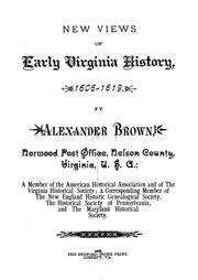 Cover of: New views of early Virginia history, 1606-1619