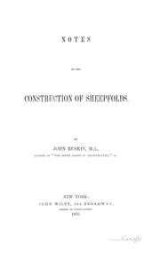 Cover of: Notes on the construction of sheepfolds