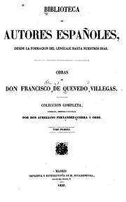 Cover of: Obras de don Francisco de Quevedo Villegas. by Francisco de Quevedo