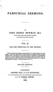Cover of: Parochial sermons by by John Henry Newman.