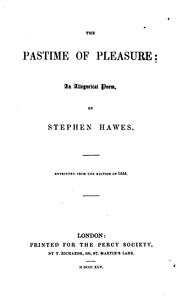 Cover of: The pastime of pleasure by Stephen Hawes