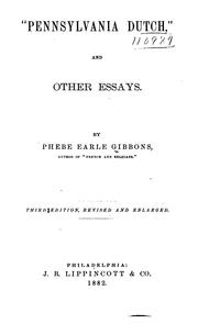 Cover of: "Pennsylvania Dutch" by By Phebe Earle Gibbons.