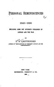 Cover of: Personal reminiscences, 1840-1890 by Lucius Eugene Chittenden