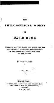 Cover of: The philosophical works of David Hume by 