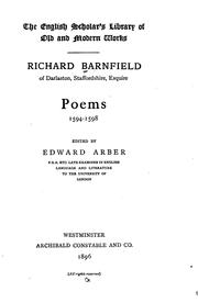 Cover of: Poems, 1594-1598 by edited by Edward Arber.