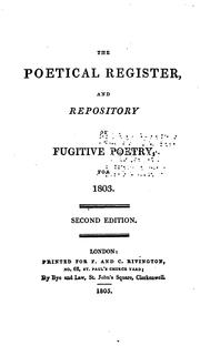 Cover of: The Poetical register by 