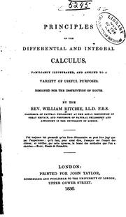 Cover of: Principles of the differential and integral calculus by William Ritchie