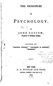 Cover of: The principles of psychology by Bascom, John