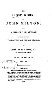 Cover of: The prose works of John Milton: with a life of the author