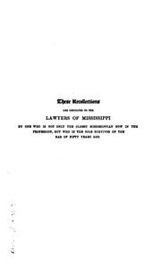 Recollections of Mississippi and Mississippians by Davis, Reuben