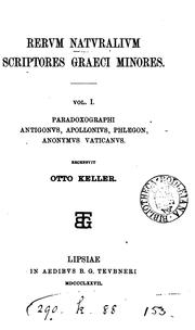Cover of: Rervm natvralivm scriptores graeci minores.