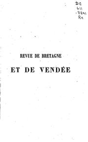Cover of: Revue de Bretagne, de Vendée & d'Anjou ... by 