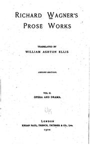 Cover of: Richard Wagner's prose works