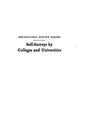 Cover of: Self-surveys by colleges and universities