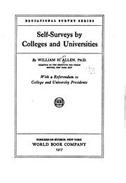 Cover of: Self-surveys by colleges and universities | William Harvey Allen