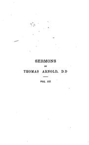 Cover of: Sermons by by Thomas Arnold.