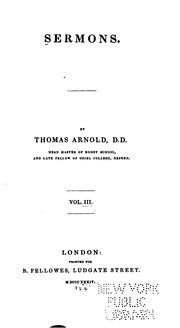 Cover of: Sermons by by Thomas Arnold.