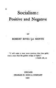 Cover of: Socialism: positive and negative
