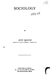 Cover of: Sociology by Bascom, John
