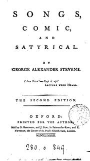 Cover of: Songs, comic, and satyrical