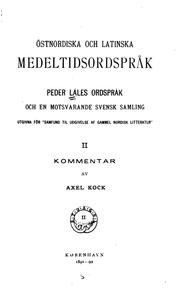 Cover of: Östnordiska och latinska medeltidsordspråk. by Peder Laale