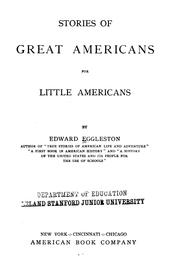 Stories of great Americans for little Americans by Edward Eggleston