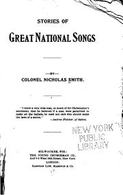 Cover of: Stories of great national songs | Nicholas Smith