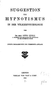 Cover of: Suggestion und hypnotismus in der völkerpsychologie