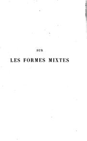 Cover of: Sur les formes mixtes