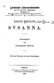 Cover of: Xystvs Betvlivs Svsanna.