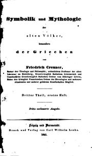 Symbolik und Mythologie der alten Völker, besonders der Griechen by Georg Friedrich Creuzer