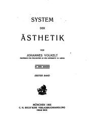 Cover of: System der ästhetik