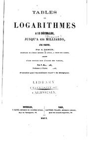 Cover of: Tables de logarithmes à 12 décimales, jusqu'à 434 milliards by Albert Joseph Namur