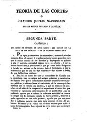 Cover of: Teoría de las Cortes ó grandes juntas nacionales de los reinos de Leon y Castilla.