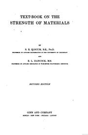 Cover of: Text-book on the strength of materials