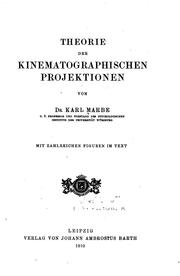 Cover of: Theorie der kinematographischen Projektionen by Karl Marbe